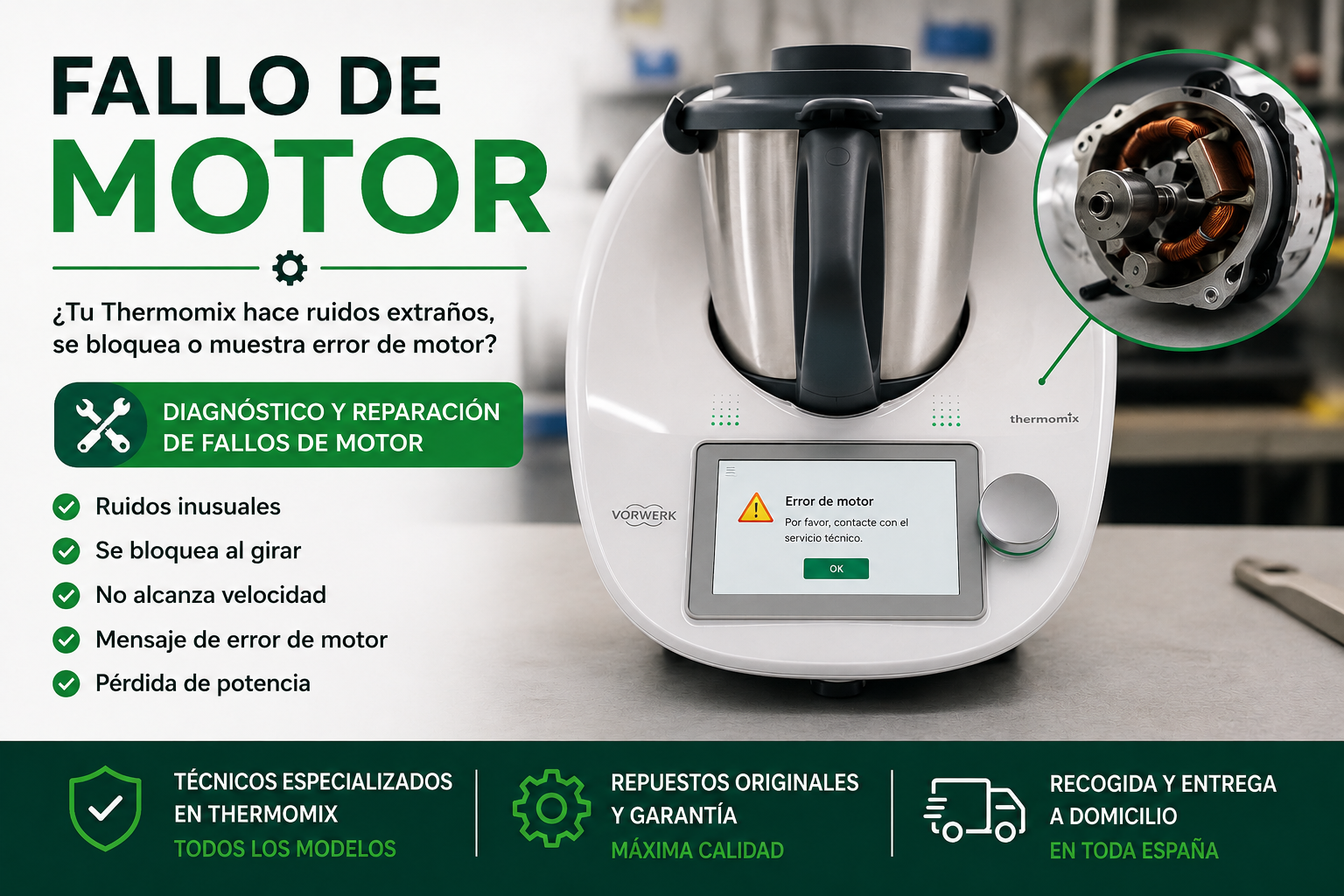 Reparación de Thermomix con fallo de motor en Sator Electrónica