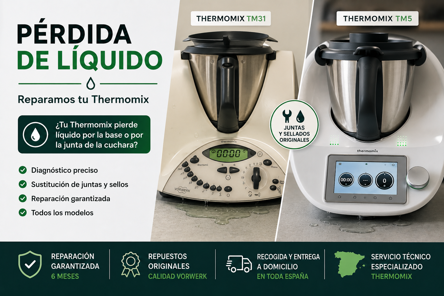 Reparación de Thermomix con pérdida de líquido en Sator Electrónica